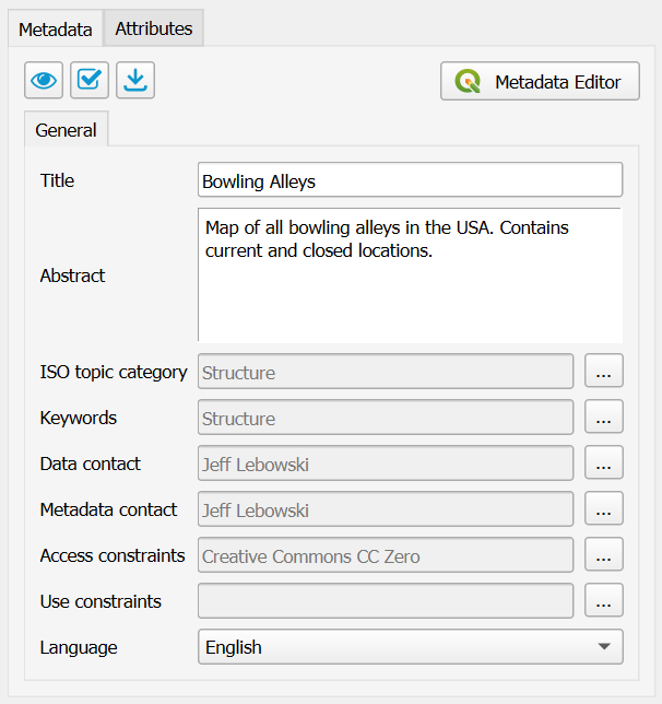 Publish metadata