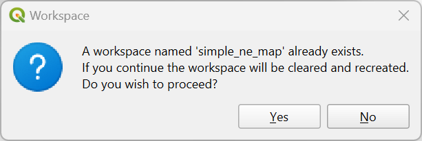 Workspace warning