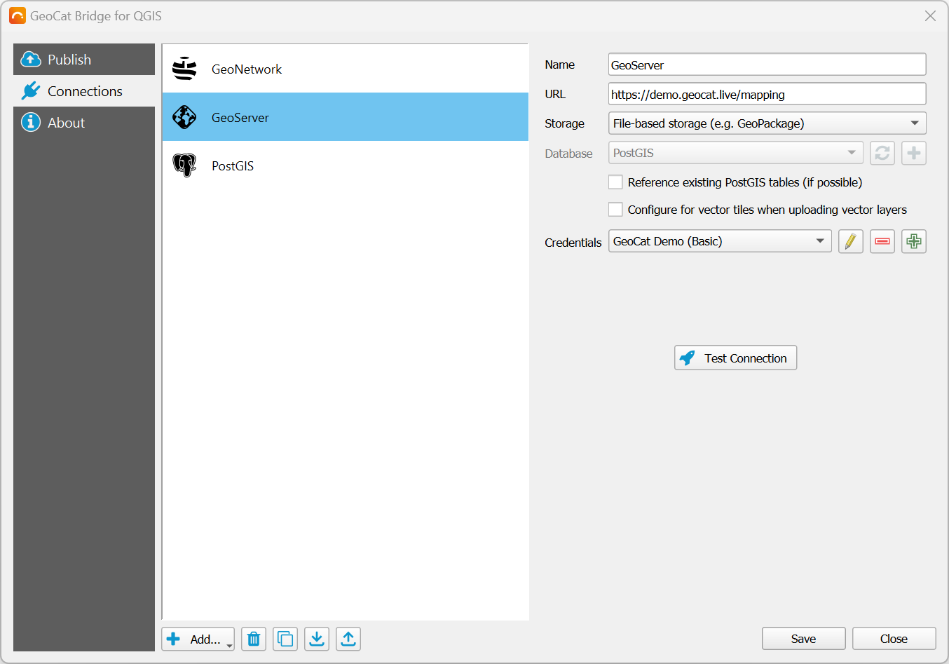 GeoServer connection